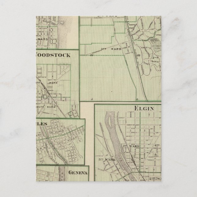 Waldrevier, Elgin, Waukegan, Wald Postkarte (Vorderseite)