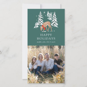 Waldrinder im Winter Feiertagskarte