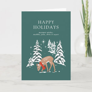 Waldrinder im Winter Feiertagskarte