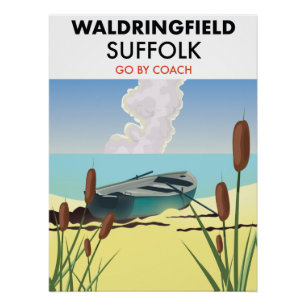 Waldringfield Suffolk Reiseplakat. Poster