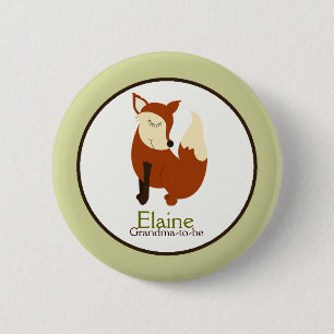 Waldroter Fox-NAMENSSCHILD Gewohnheits-Knopf Button