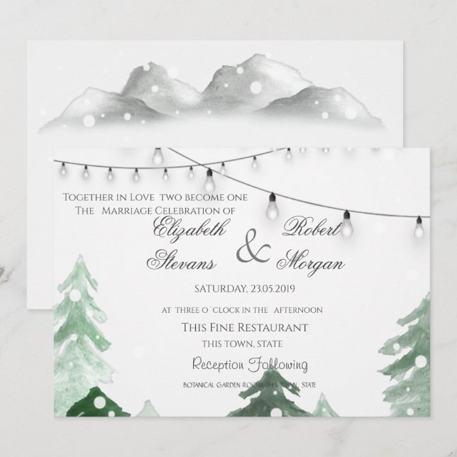 Waldsaitenhochzeit Einladung (Vorne/Hinten)