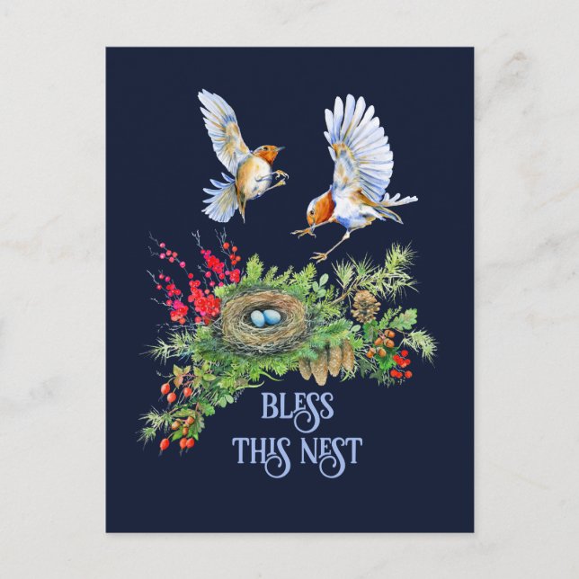 Waldschätze segnen Dieses Nest-Haus wärmt Postkarte (Vorderseite)