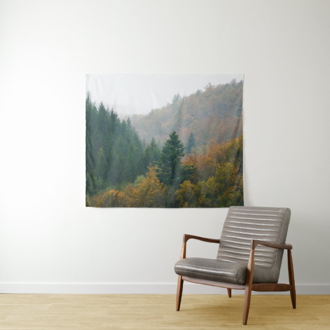 Waldschichten im Nebelwald verschwinden Wandteppich (Beispiel (Horizontal))