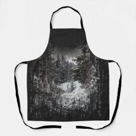 Waldschneebaume | Snowy Forest Print Schürze