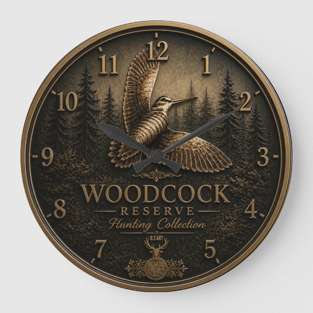 Waldschnepfe  große wanduhr (Vorderseite)