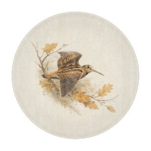 Waldschnepfe im Flug, Herbstwald-Naturkunst Schneidebrett