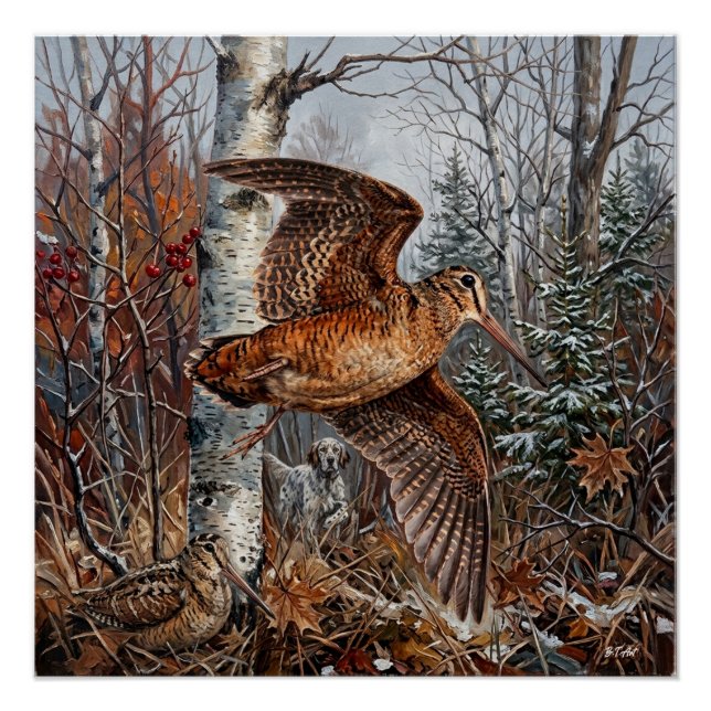 Waldschnepfenjagd Poster (Vorderseite)