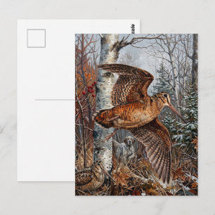 Waldschnepfenjagd Postkarte