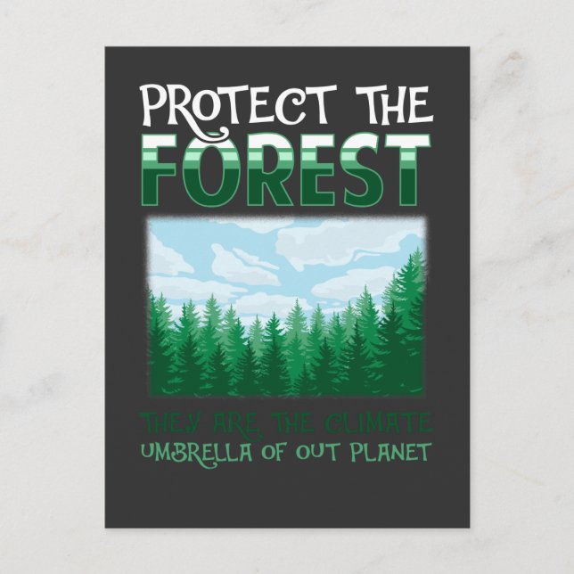 Waldschutz Naturschutz Sensibilisierung für die Um Postkarte (Vorderseite)