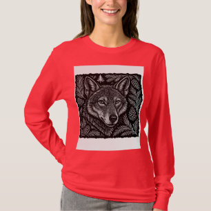 Waldschutz Wolf – Botanisch Handgraviert Wil T-Shirt