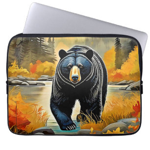 Waldschwarzer Bär Herbst Laptopschutzhülle