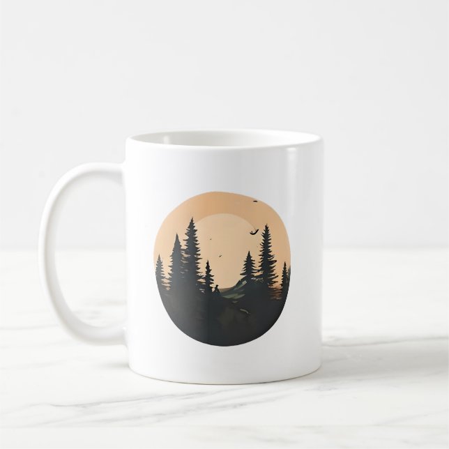 Waldschwung bei Sonnenuntergang: Ein Moment der Fr Kaffeetasse (Links)
