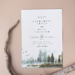 Waldsee-Wald Wasserfarbenhochzeit Einladung<br><div class="desc">Waldsee-Wald Wasserfarbenhochzeit</div>