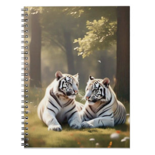 Waldstille – Notizbuch Weiße Tiger Notizblock