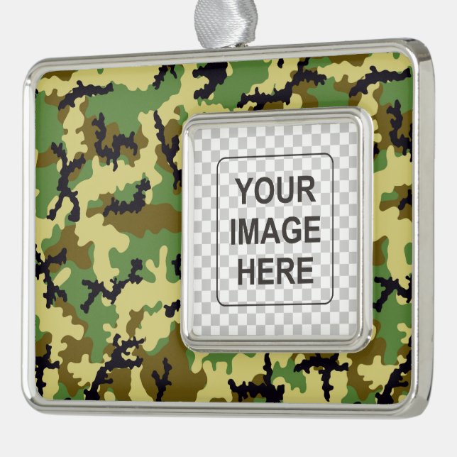 Waldtarnung Rahmen-Ornament Silber (Links)