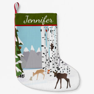 Waldthema Personalisierter Strumpf Kleiner Weihnachtsstrumpf