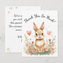 Waldtier Baby Kaninchen Kinder Rosa Herzen Floral