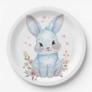 Waldtier-Baby-Party-Dekoration Blaue Hasen Pappteller