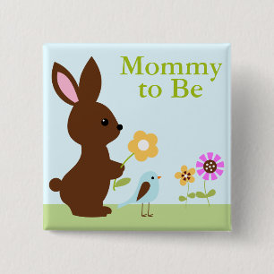 Waldtier-Babyparty Button