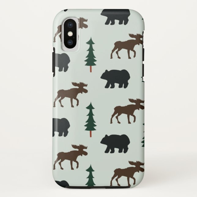 Waldtier-Bärn-Elch-rustikaler Telefon-Kasten Case-Mate iPhone Hülle (Rückseite)