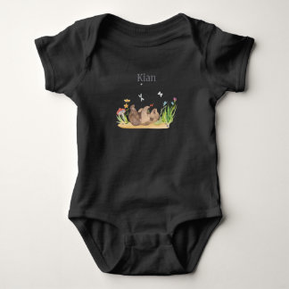Waldtier Bear Blume Name Kian Baby Strampler
