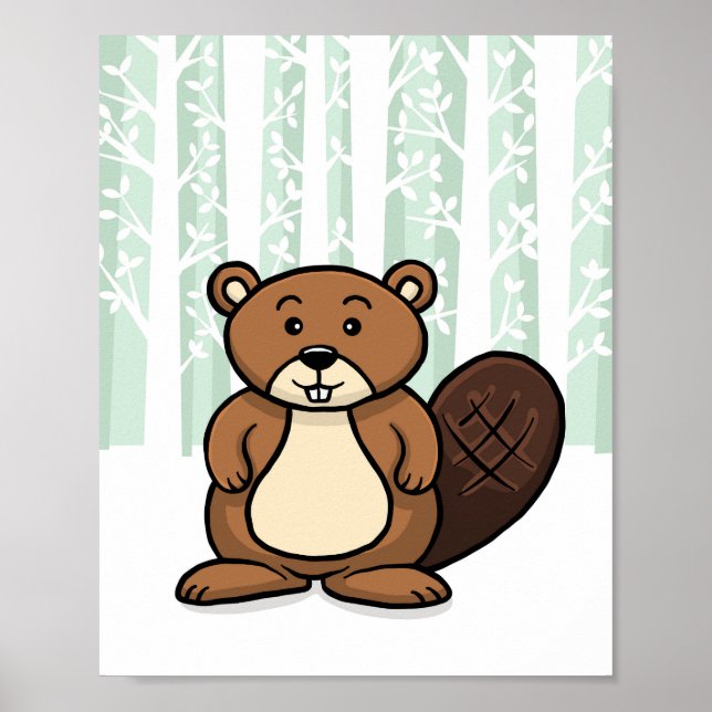 Waldtier Biber Poster (Vorne)
