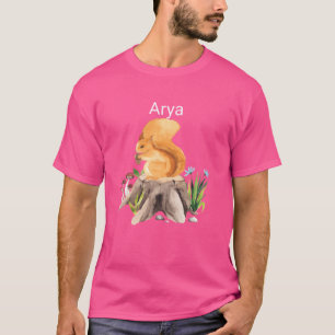 Waldtier Eichhörnchen mit Namen Arya Junge T-Shirt