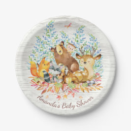 Waldtier-neutrale Babyparty 7" Platte Pappteller