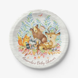 Waldtier-neutrale Babyparty 7" Platte Pappteller