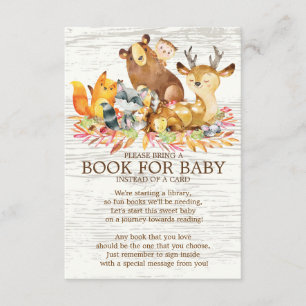 Waldtier-neutrales Babyparty-Buch für Baby Begleitkarte