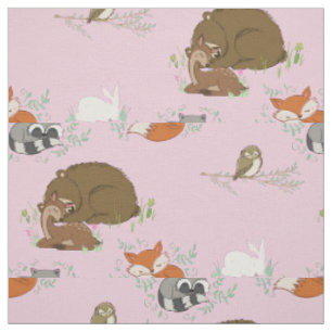 Waldtier-Wasserfarben-Babyzimmer Stoff