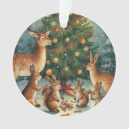 Waldtier-Weihnachtsszene Ornament