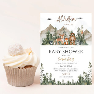 Waldtiere-Abenteuer-Baby-Party Einladung