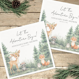 Waldtiere-Abenteuer-Baby-Party Serviette