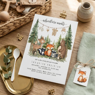 Waldtiere-Abenteuer-Baby-Shower-Einladung Einladung