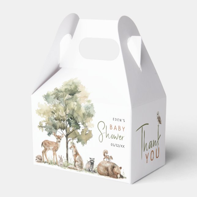 Waldtiere Abenteuer Kinderdusche Geschenkschachtel (Vorderseite)