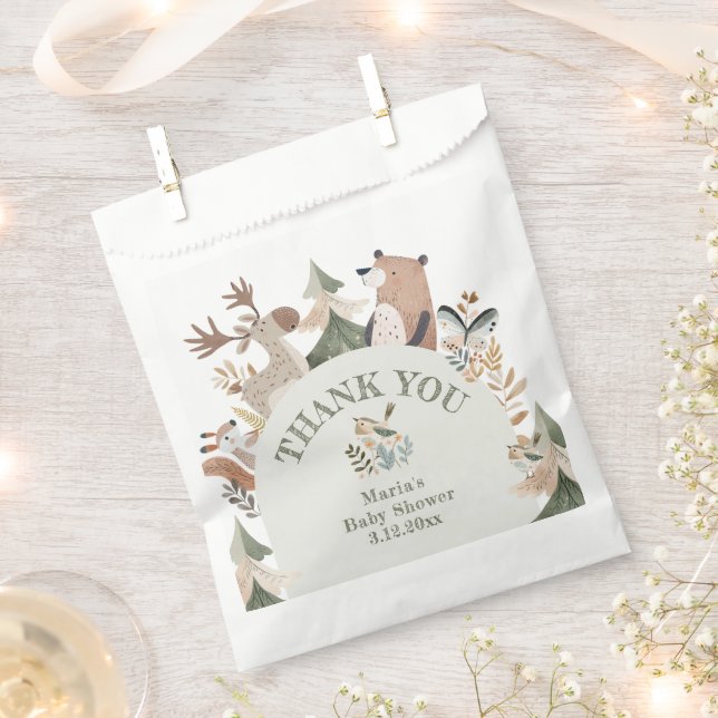 Waldtiere Arch Baby Dusche Danke Geschenktütchen (Ausgeschnitten)