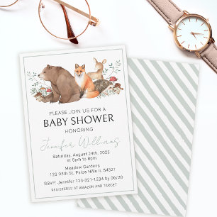 Waldtiere aus Wäldern Baby Dusche Einladung
