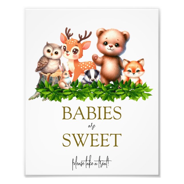 Waldtiere Baby Babys sind süßes Zeichen Fotodruck (Vorne)