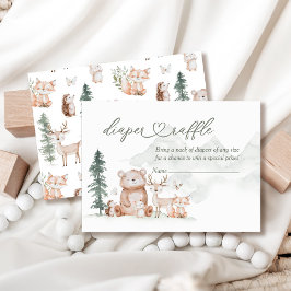 Waldtiere Baby Duschdusche Windelwindeln Begleitkarte