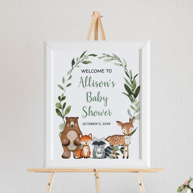 Waldtiere Baby Dusche Begrüßungszeichen Poster (Von Creator hochgeladen)