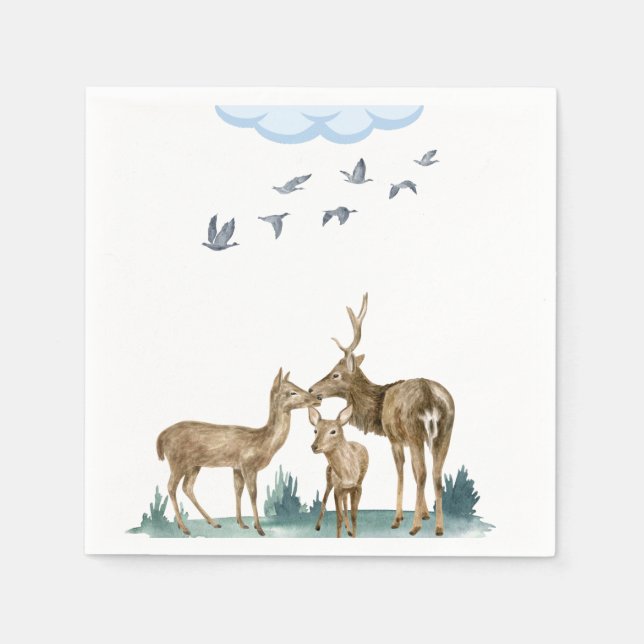 Waldtiere Baby-Dusche Napkins Serviette (Vorderseite)
