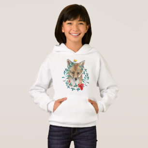 Waldtiere Baby Fox im Blumenkranz Hoodie