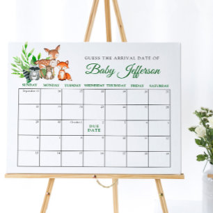 Waldtiere Baby Geburtstermin-Kalender Poster