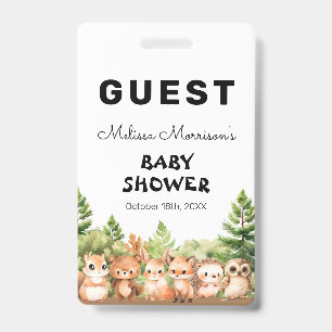 Waldtiere Baby Jungen Dusche Gast Ausweis