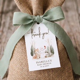 Waldtiere Baby Shower Dankeschön Geschenkanhänger