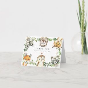Waldtiere Baby Shower Danksagungskarte Dankeskarte