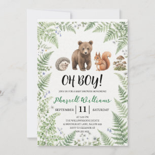 Waldtiere Baby Shower Einladung