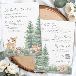 Waldtiere Baby Shower Einladung